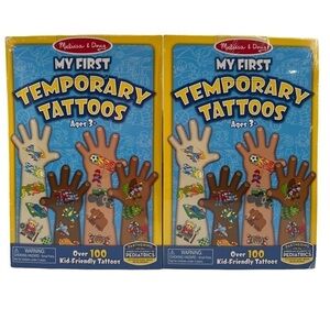 NWT Melissa & Doug My First Temporary Tattoos Lot Of 2